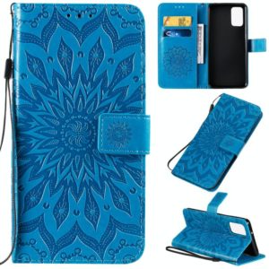 For Galaxy S20+ Sun Print Horizontal Flip Protective Case with Holder & Card Slots & Wallet(Blue) (OEM)