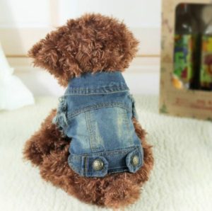 Retro Personality Denim Small Vest Pet Dog Clothes Pet Jacket, Size:XL(Light Blue) (OEM)