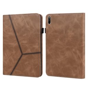 For Huawei MatePad 11 (2021) Solid Color Embossed Striped Leather Case(Brown) (OEM)