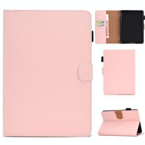 For Kindle Paperwhite 4 / 3 / 2 / 1 Solid Color Tablet PC Universal Magnetic Horizontal Flip Leather Case with Card Slots & Holder(Pink) (OEM)