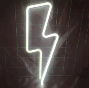 Neon LED Modeling Lamp Decoration Night Light, Power Supply: Battery or USB(White Thunder) (OEM)