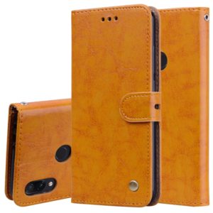 Business Style Oil Wax Texture Horizontal Flip Leather Case for Xiaomi Redmi Note7, with Holder & Card Slots & Wallet(Brown) (OEM)
