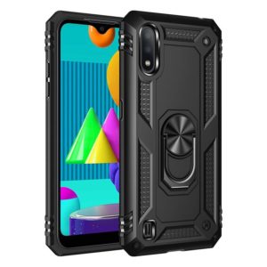 For Samsung Galaxy M01 Shockproof TPU + PC Protective Case with 360 Degree Rotating Holder(Black) (OEM)