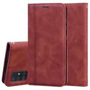For Samsung Galaxy A51 Frosted Business Magnetic Horizontal Flip PU Leather Case with Holder & Card Slot & Lanyard(Brown) (OEM)