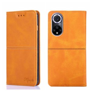 For Huawei Nova 9 Cow Texture Magnetic Horizontal Flip Leather Phone Case(Light Brown) (OEM)