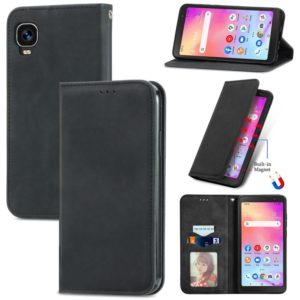 For TCL A509DL / A3 Retro Skin Feel Magnetic Horizontal Flip Leather Phone Case(Black) (OEM)