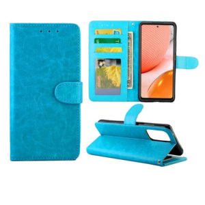 For Samsung Galaxy A72 5G / 4G Crazy Horse Texture Leather Horizontal Flip Protective Case with Holder & Card Slots & Wallet & Photo Frame(Baby Blue) (OEM)