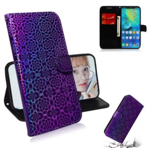 For Huawei Mate 20 Pro Solid Color Colorful Magnetic Buckle Horizontal Flip PU Leather Case with Holder & Card Slots & Wallet & Lanyard(Purple) (OEM)