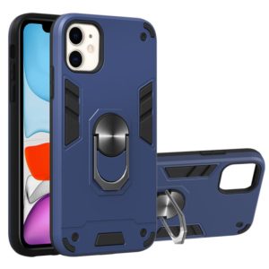 For iPhone 11 2 in 1 Armour Series PC + TPU Protective Case with Ring Holder(Royal Blue) (OEM)
