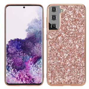 For Samsung Galaxy S21 Plus 5G Glitter Powder Shockproof TPU Protective Case(Rose Gold) (OEM)
