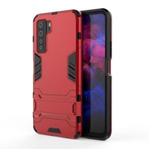 For Huawei nova 7 SE Shockproof PC + TPU Protective Case with Invisible Holder(Red) (OEM)