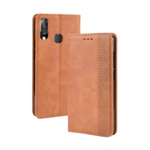 Magnetic Buckle Retro Crazy Horse Texture Horizontal Flip Leather Case for Vodafone Smart X9 , with Holder & Card Slots & Photo Frame(Brown) (OEM)