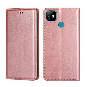 For Itel Vision 1 Gloss Oil Solid Color Magnetic Leather Phone Case(Rose Gold) (OEM)