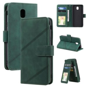 For Samsung Galaxy J5 2017 Skin Feel Business Horizontal Flip PU Leather Case with Holder & Multi-Card Slots & Wallet & Lanyard & Photo Frame(Green) (OEM)