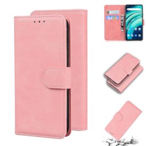 For UMIDIGI A9 Pro Skin Feel Pure Color Flip Leather Phone Case(Pink) (OEM)
