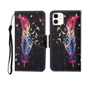 For iPhone 11 Painted Pattern Horizontal Flip Leathe Case(Feather) (OEM)