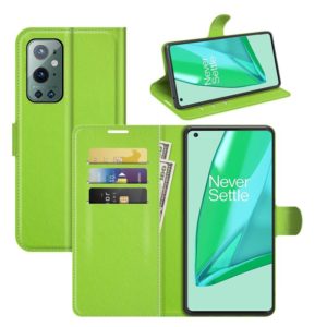 For OnePlus 9 Pro Litchi Texture Horizontal Flip Protective Case with Holder & Card Slots & Wallet(Green) (OEM)