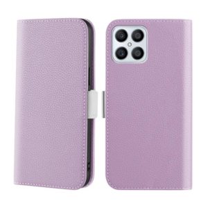 For Honor X8 Candy Color Litchi Texture Leather Phone Case(Light Purple) (OEM)