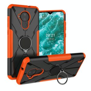 For Nokia C30 Armor Bear Shockproof PC + TPU Phone Protective Case with Ring Holder(Orange) (OEM)