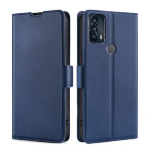For TCL 20B 6159K Ultra-thin Voltage Side Buckle PU + TPU Leather Phone Case(Blue) (OEM)