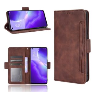 For OPPO Find X3 Lite / Reno5 5G Skin Feel Calf Pattern Horizontal Flip Leather Case with Holder & Card Slots & Photo Frame(Brown) (OEM)