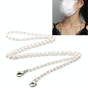 Mask Lanyard Handmade Crystal Bead Chain Anti-Drop Hanging Glasses Chain, Color:White (OEM)