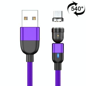 1m 3A Output USB to Micro USB 540 Degree Rotating Magnetic Data Sync Charging Cable (Purple) (OEM)