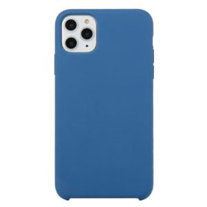 For iPhone 11 Pro Max Solid Color Solid Silicone Shockproof Case(Sea blue) (OEM)