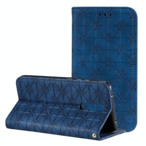 For Xiaomi Redmi 8A Lucky Flowers Embossing Pattern Magnetic Horizontal Flip Leather Case with Holder & Card Slots(Dark Blue) (OEM)