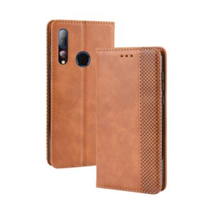 Magnetic Buckle Retro Crazy Horse Texture Horizontal Flip Leather Case for HTC Desire 19+(Desire 19 Plus) , with Holder & Card Slots & Photo Frame(Brown) (OEM)