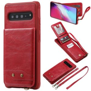 For Galaxy S10 5G Vertical Flip Wallet Shockproof Back Cover Protective Case with Holder & Card Slots & Lanyard & Photos Frames(Red) (OEM)