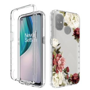 For OnePlus Nord N10 5G PC+TPU Transparent Painted Phone Case(Rose) (OEM)