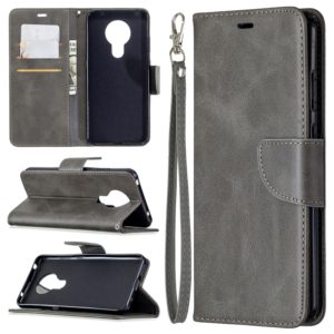 For Nokia 5.3 Retro Lambskin Texture Pure Color Horizontal Flip PU Leather Case with Holder & Card Slots & Wallet & Lanyard(Grey) (OEM)