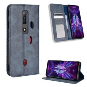 For For ZTE nubia Red Magic 7 Magnetic Buckle Retro Texture Leather Phone Case(Blue) (OEM)