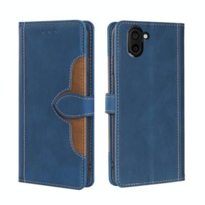 For Sharp Aquos R3 SHV44 SH-04L Skin Feel Straw Hat Magnetic Buckle Leather Phone Case(Blue) (OEM)