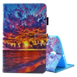 For Galaxy Tab A 8.0 / T380 & T385 Sunset Landscape Pattern Horizontal Flip Leather Case with Holder & Card Slots (OEM)