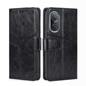 For Huawei Nova 9 SE 4G Geometric Stitching Horizontal Flip Leather Phone Case(Black) (OEM)