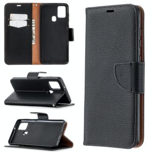 For Samsung Galaxy A21s Pure Color Horizontal Flip PU Leather Case with Holder & Card Slots & Wallet & Lanyard(Black) (OEM)