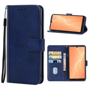 For Sharp Aquos Sense 4 Leather Phone Case(Blue) (OEM)