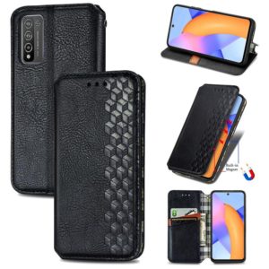 For Huawei Honor 10 X Lite Cubic Grid Pressed Horizontal Flip Magnetic PU Leather Case with Holder & Card Slots & Wallet(Black) (OEM)