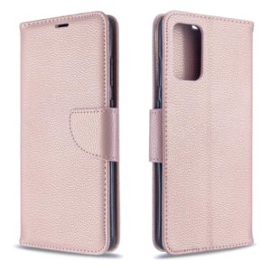 For Galaxy S20 Ultra Litchi Texture Pure Color Horizontal Flip PU Leather Case with Holder & Card Slots & Wallet & Lanyard(Rose Gold) (OEM)