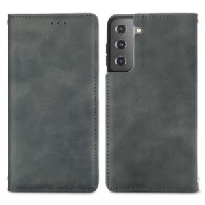 For Samsung Galaxy S21 Plus Retro Skin Feel Business Magnetic Horizontal Flip Leather Case with Holder & Card Slots & Wallet & Photo Frame(Grey) (OEM)