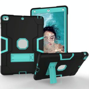 For iPad 4 / 3 / 2 Silicone + PC Protective Case with Stand(Black + Mint Green) (OEM)