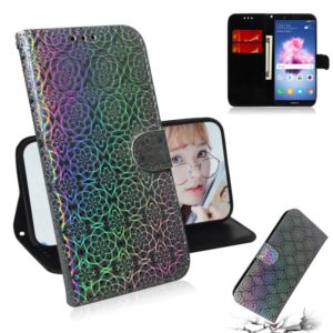 For Huawei Enjoy 7S / Honor 9 Lite Solid Color Colorful Magnetic Buckle Horizontal Flip PU Leather Case with Holder & Card Slots & Wallet & Lanyard(Silver) (OEM)