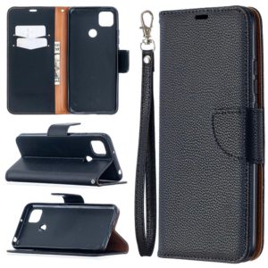 For Xiaomi Redmi 9C Litchi Texture Pure Color Horizontal Flip PU Leather Case with Holder & Card Slots & Wallet & Lanyard(Black) (OEM)