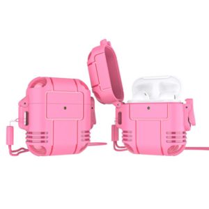 TPU Anti-full Earphone Protective Case with Lanyard For AirPods 1 / 2(Pink) (OEM)