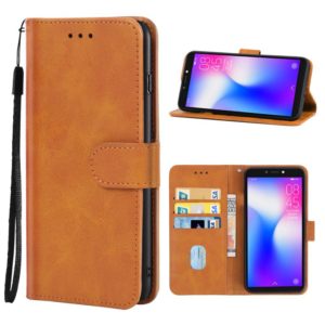 For TECNO Pop 2 Leather Phone Case(Brown) (OEM)