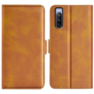 For Sony Xperia 10 IV Dual-side Magnetic Buckle Horizontal Flip Leather Phone Case(Yellow) (OEM)