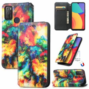 For Alcatel 1S (2021) Colorful Magnetic Horizontal Flip PU Leather Case with Holder & Card Slot & Wallet(Colorful Cloud) (OEM)