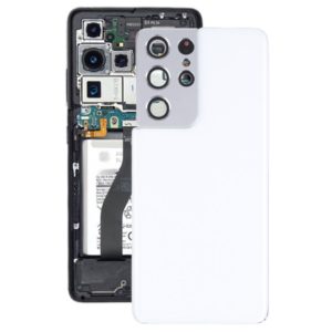 For Samsung Galaxy S21 Ultra 5G Battery Back Cover with Camera Lens Cover (White) (OEM)